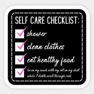 Self Care Checklist Sticker